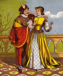Man with long nose, possibly Cyrano De Bergerac
